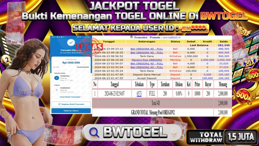 BUKTI JACKPOT TOGEL POOL OREGON 2 TERPERCAYA DI INDONESIA