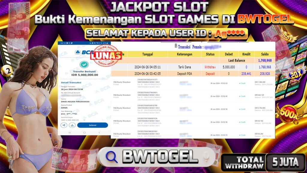 BUKTI JACKPOT SLOT WIL BOUNTY SHOWDOWN TERPERCAYA DI INDONESIA TGL 26-06-2024