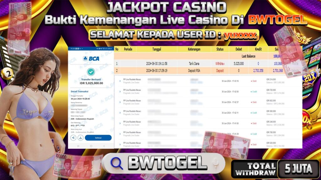 BUKTI JACKPOT LIVE ROULETTE MACAO TERPERCAYA DI INDONESIA TGL 30-06-2024